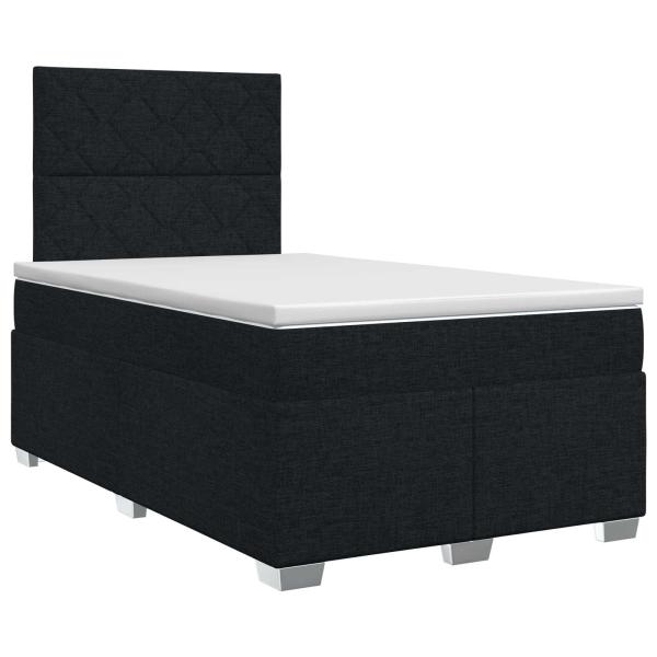 Boxspringbett mit Matratze Schwarz 120 x 190 cm Stoff