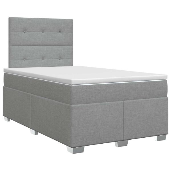 Boxspringbett mit Matratze Hellgrau 120 x 200 cm Stoff