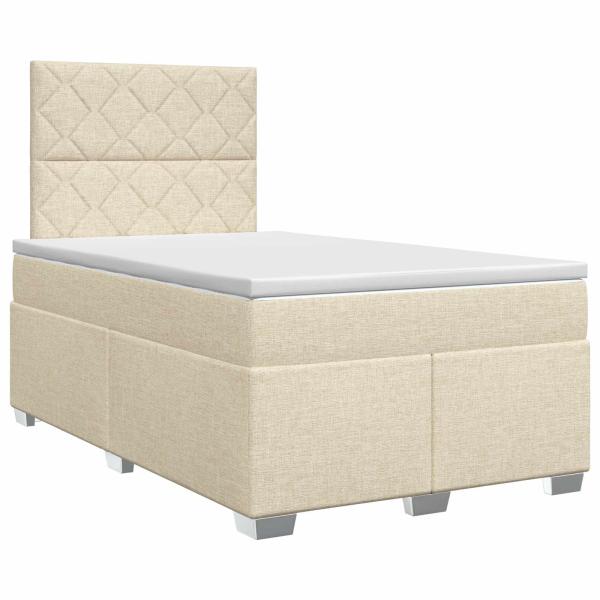 Boxspringbett mit Matratze Creme 120 x 200 cm Stoff