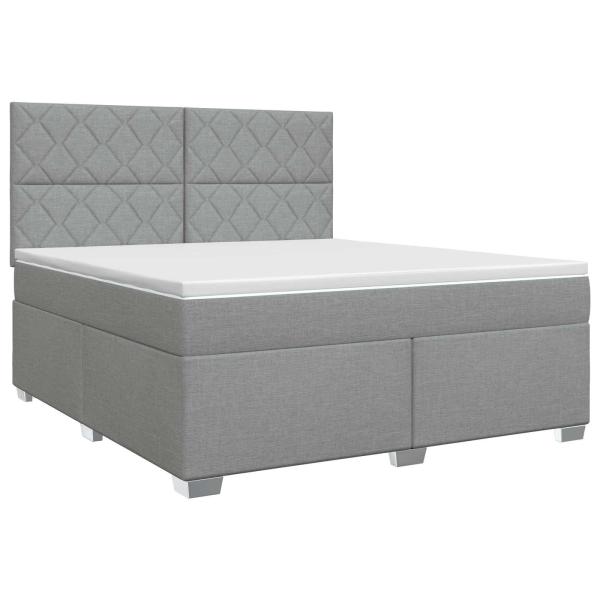 Boxspringbett mit Matratze Hellgrau 160 x 200 cm Stoff