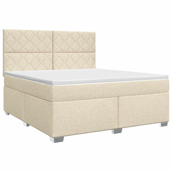 Boxspringbett mit Matratze Creme 160 x 200 cm Stoff