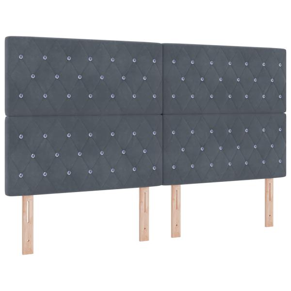 Boxspringbett mit Matratze Dunkelgrau 180 x 200 cm Samt