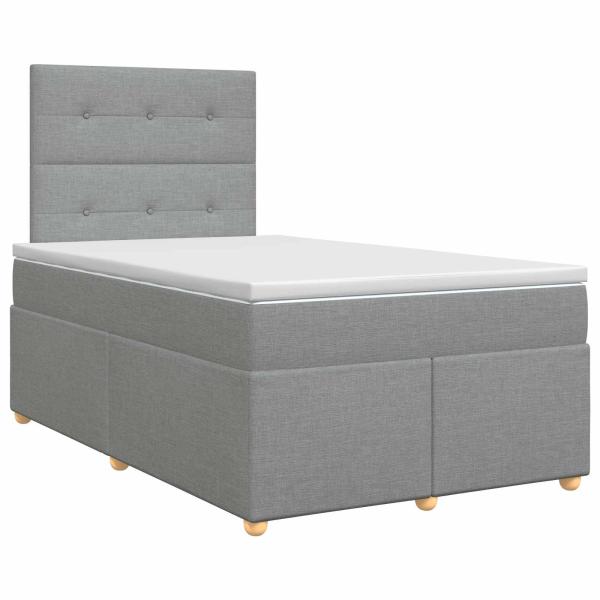 Boxspringbett mit Matratze Hellgrau 120 x 190 cm Stoff