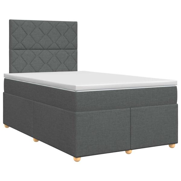 Boxspringbett mit Matratze Dunkelgrau 120 x 190 cm Stoff