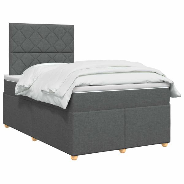 Boxspringbett mit Matratze Dunkelgrau 120 x 190 cm Stoff