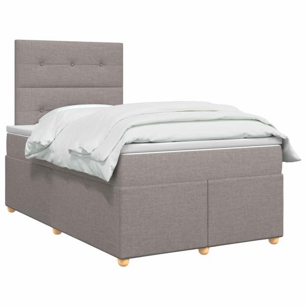 Boxspringbett mit Matratze Taupe 120 x 200 cm Stoff