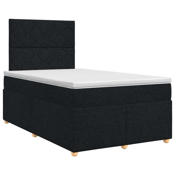 ARDEBO.de - Boxspringbett mit Matratze Schwarz 120 x 200 cm Stoff
