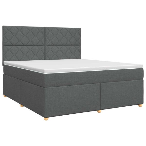 Boxspringbett mit Matratze Dunkelgrau 140 x 190 cm Stoff
