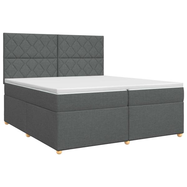 Boxspringbett mit Matratze Dunkelgrau 200 x 200 cm Stoff