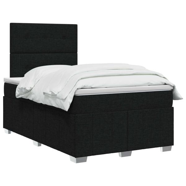 Boxspringbett mit Matratze Schwarz 120 x 190 cm Stoff