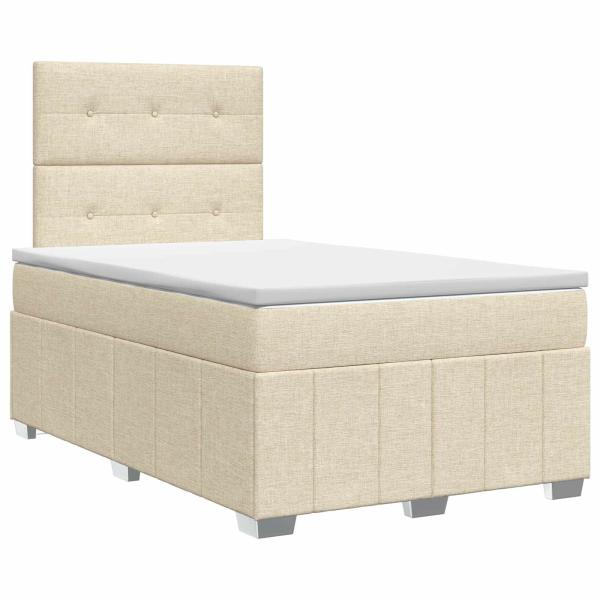 Boxspringbett mit Matratze Creme 120 x 190 cm Stoff