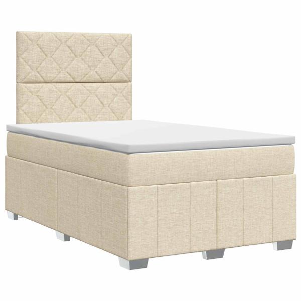Boxspringbett mit Matratze Creme 120 x 190 cm Stoff