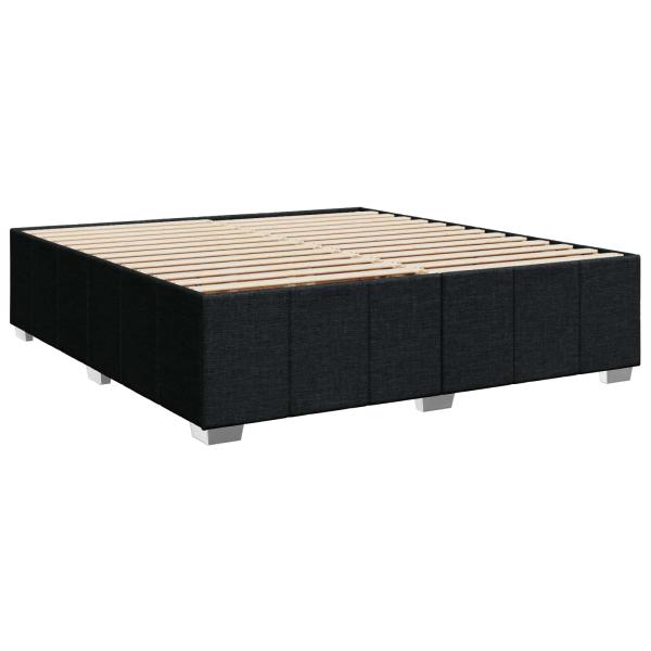 Boxspringbett mit Matratze Schwarz 200 x 200 cm Stoff