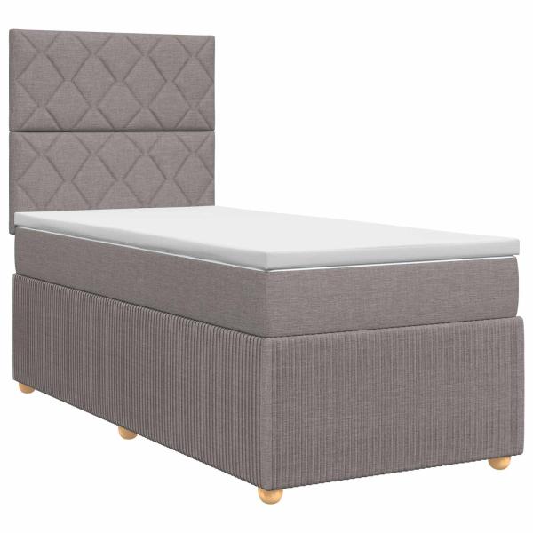 Boxspringbett mit Matratze Taupe 100 x 200 cm Stoff