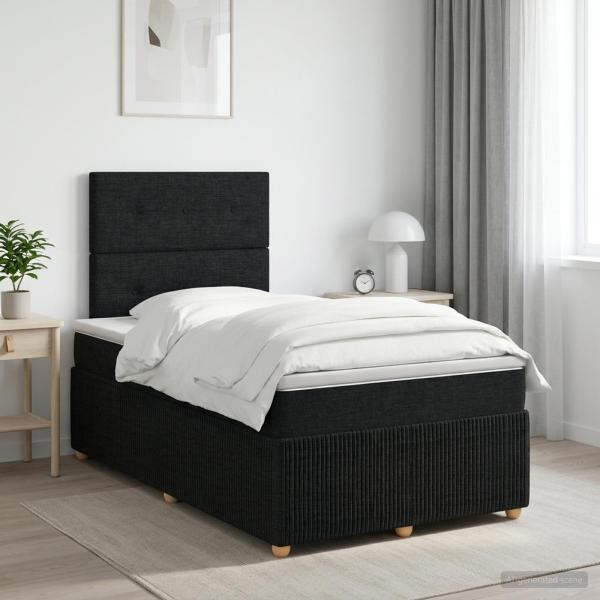 ARDEBO.de - Boxspringbett mit Matratze Schwarz 120 x 190 cm Stoff