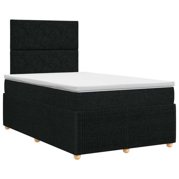 Boxspringbett mit Matratze Schwarz 120 x 190 cm Stoff
