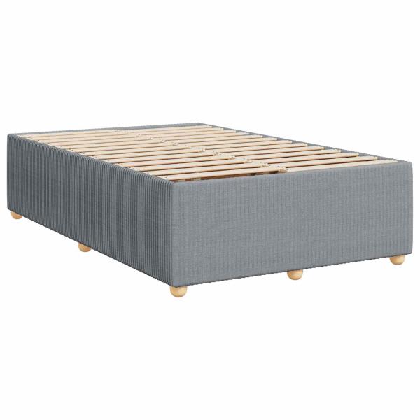 Boxspringbett mit Matratze Hellgrau 120 x 200 cm Stoff
