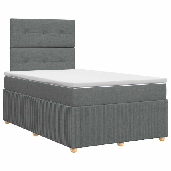 Boxspringbett mit Matratze Dunkelgrau 120 x 200 cm Stoff