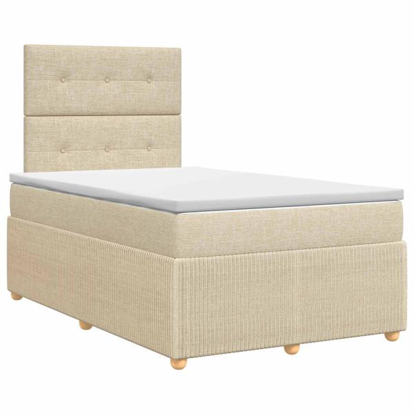 Boxspringbett mit Matratze Creme 120 x 200 cm Stoff