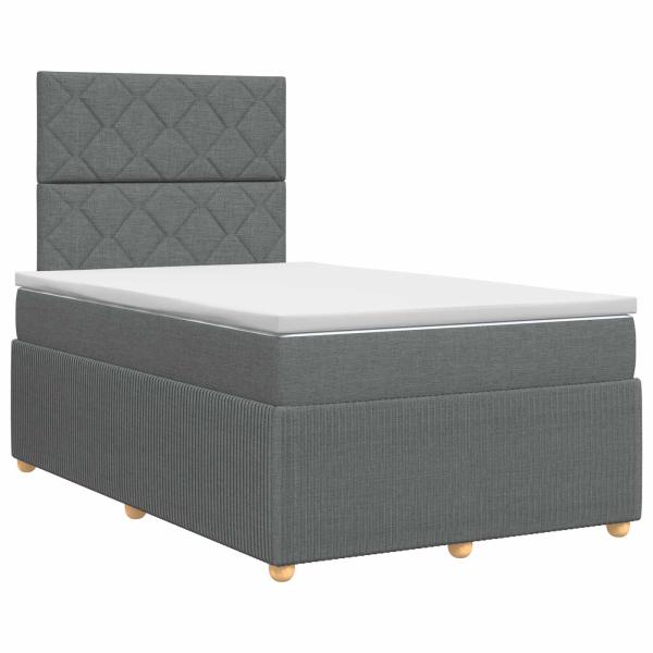 Boxspringbett mit Matratze Dunkelgrau 120 x 200 cm Stoff