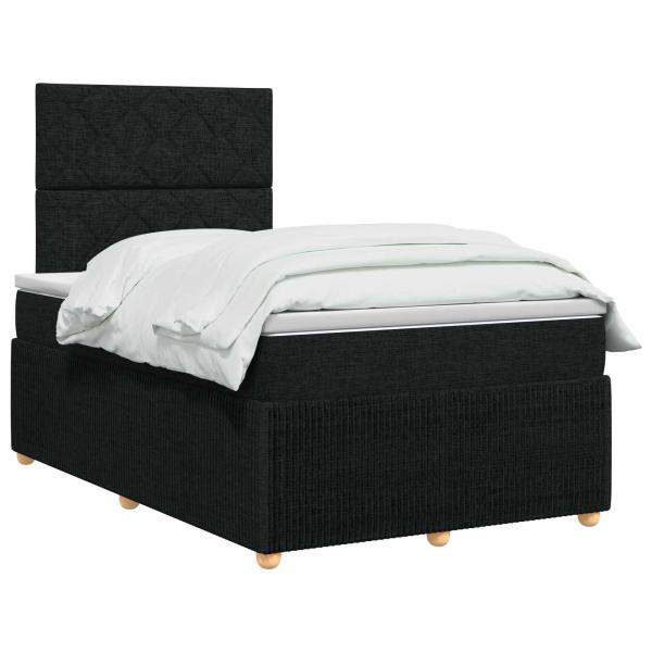 Boxspringbett mit Matratze Schwarz 120 x 200 cm Stoff
