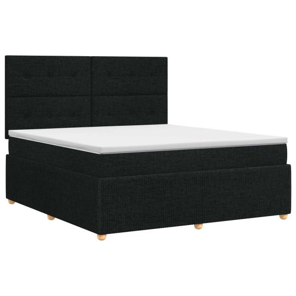 Boxspringbett mit Matratze Schwarz 140 x 190 cm Stoff