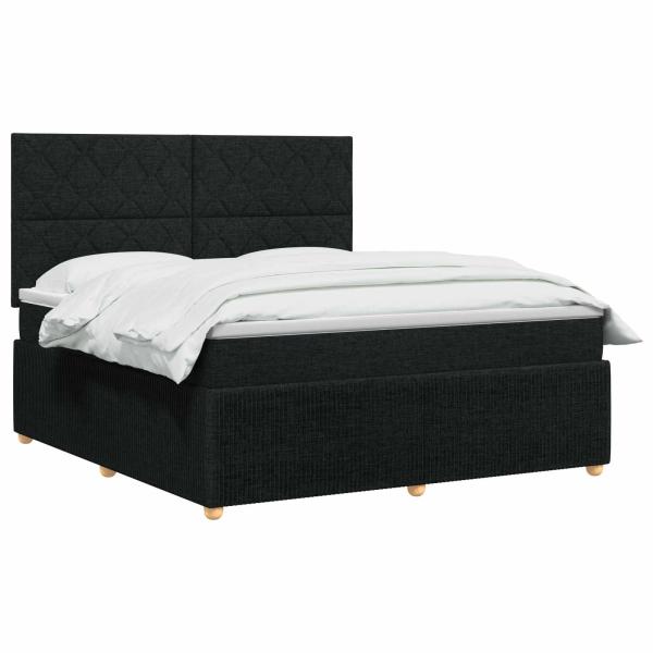 Boxspringbett mit Matratze Schwarz 140 x 190 cm Stoff