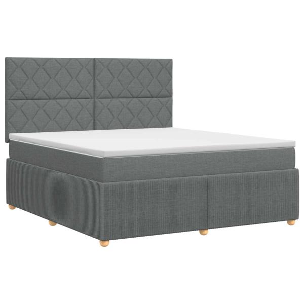Boxspringbett mit Matratze Dunkelgrau 160 x 200 cm Stoff