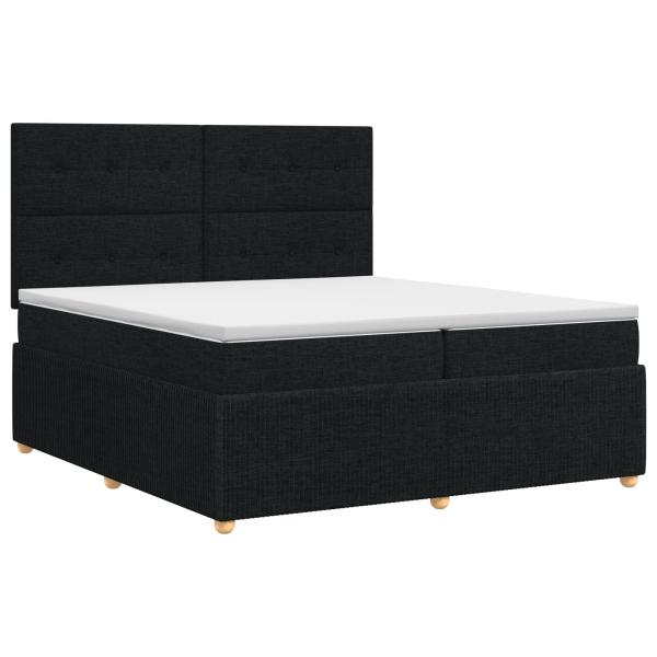Boxspringbett mit Matratze Schwarz 200 x 200 cm Stoff