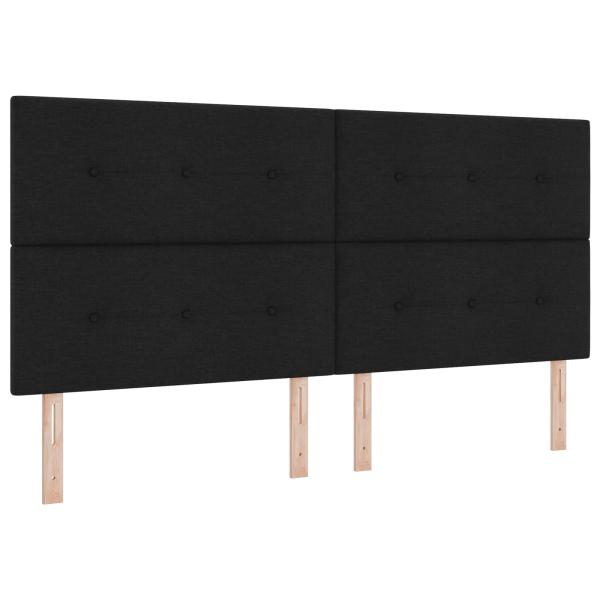 Boxspringbett mit Matratze Schwarz 200 x 200 cm Stoff