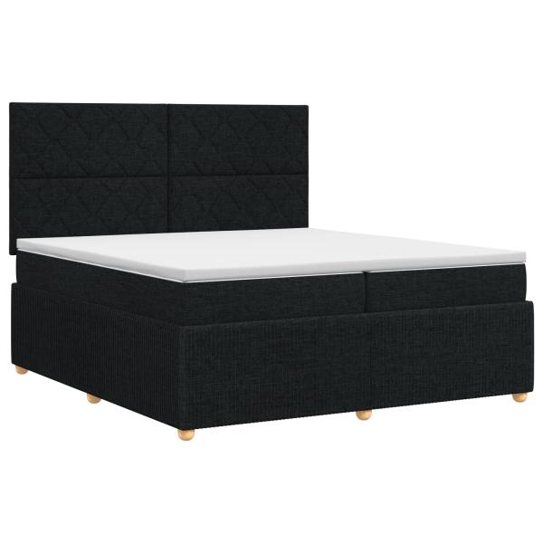 Boxspringbett mit Matratze Schwarz 200 x 200 cm Stoff