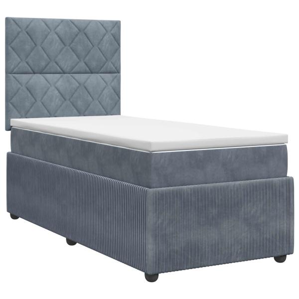 Boxspringbett mit Matratze Dunkelgrau 80 x 200 cm Samt
