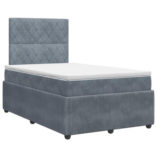 Boxspringbett mit Matratze Dunkelgrau 120 x 190 cm Samt