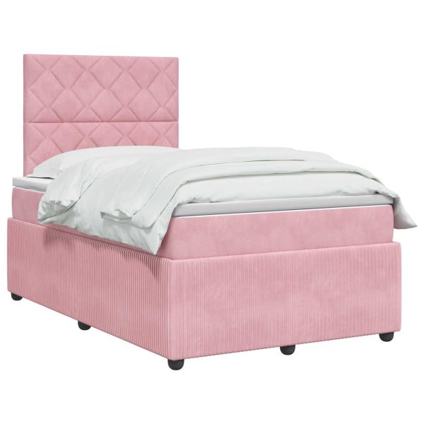 Boxspringbett mit Matratze Rosa 120 x 190 cm Samt
