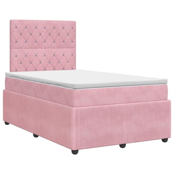 Boxspringbett mit Matratze mit Kopfteil Rosa 120 x 200 cm Samt