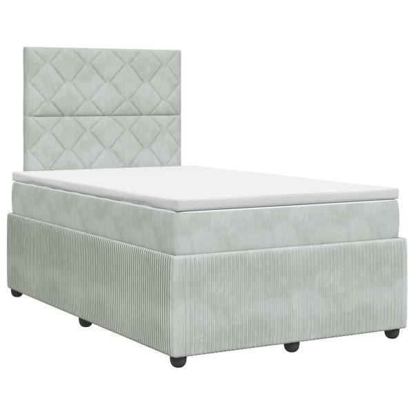 Boxspringbett mit Matratze Hellgrau 120 x 200 cm Samt