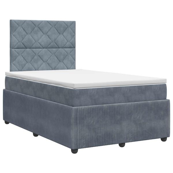 Boxspringbett mit Matratze Dunkelgrau 120 x 200 cm Samt