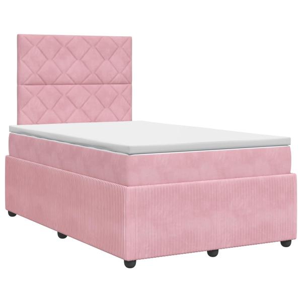 Boxspringbett mit Matratze mit Kopfteil Rosa 120 x 200 cm Samt