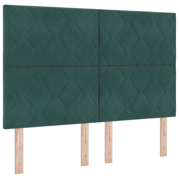 Boxspringbett mit Matratze Dunkelgrün 160 x 200 cm Samt