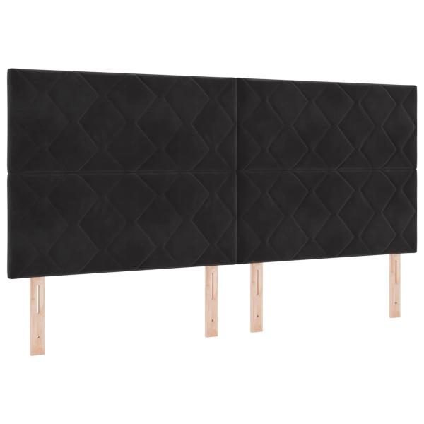 Boxspringbett mit Matratze Schwarz 200 x 200 cm Samt