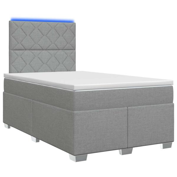 Boxspringbett mit Matratze Hellgrau 120 x 190 cm Stoff