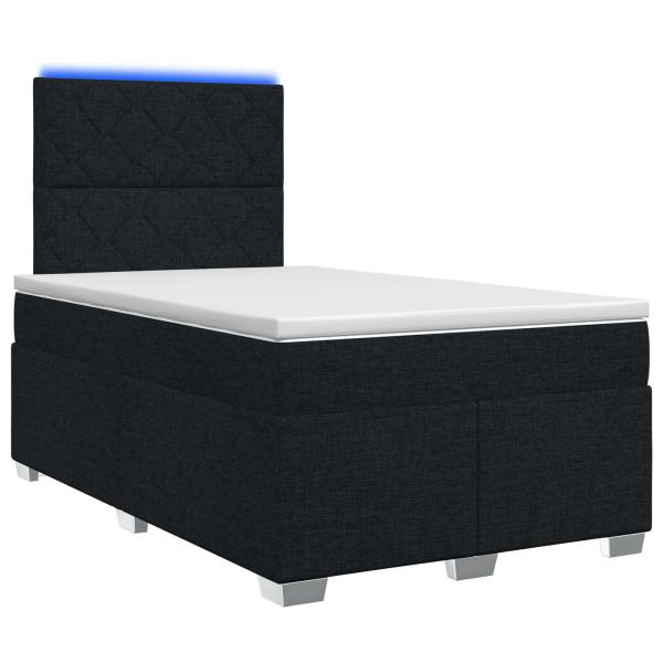 Boxspringbett mit Matratze Schwarz 120 x 190 cm Stoff