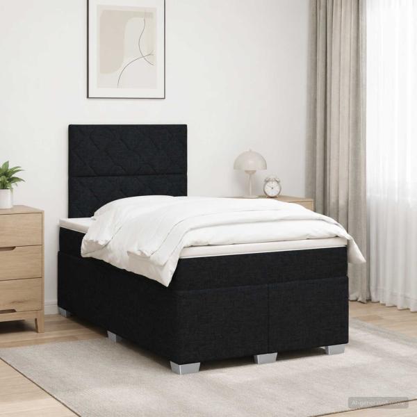 Boxspringbett mit Matratze Schwarz 120 x 190 cm Stoff