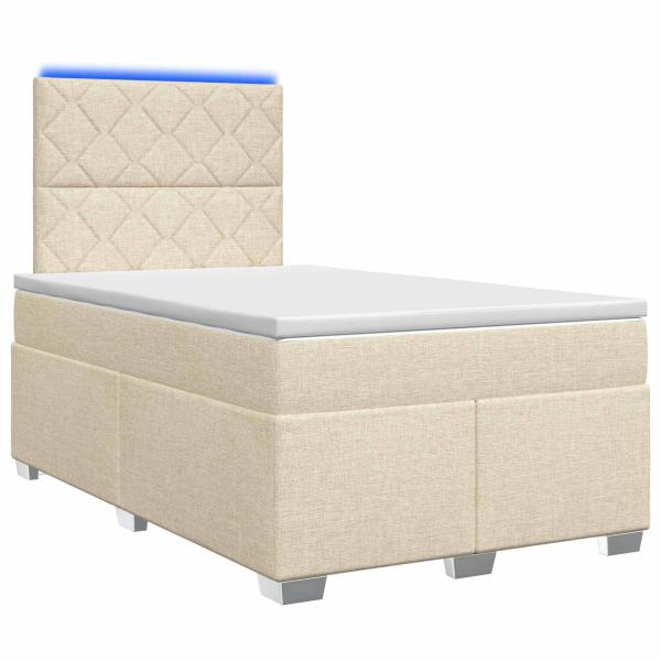 Boxspringbett mit Matratze Creme 120 x 190 cm Stoff