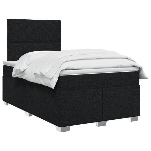 Boxspringbett mit Matratze Schwarz 120 x 200 cm Stoff