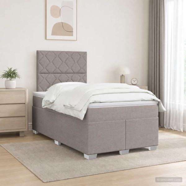 Boxspringbett mit Matratze Taupe 120 x 200 cm Stoff