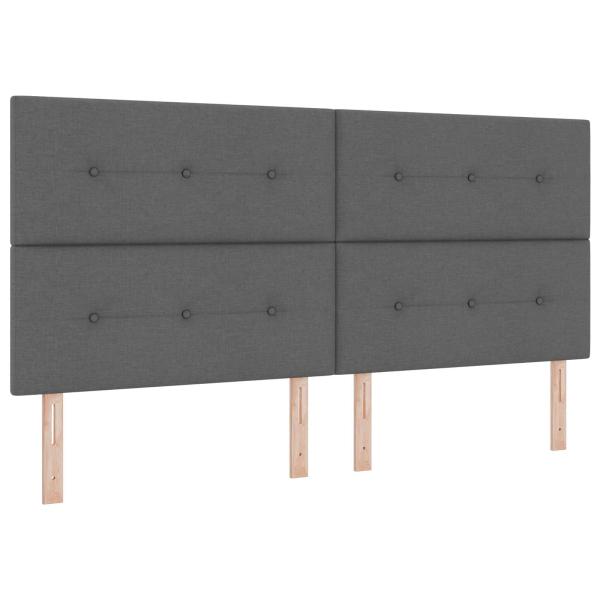 Boxspringbett mit Matratze Dunkelgrau 200 x 200 cm Stoff