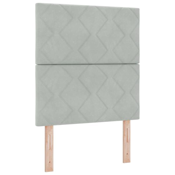 Boxspringbett mit Matratze Hellgrau 80 x 200 cm Samt