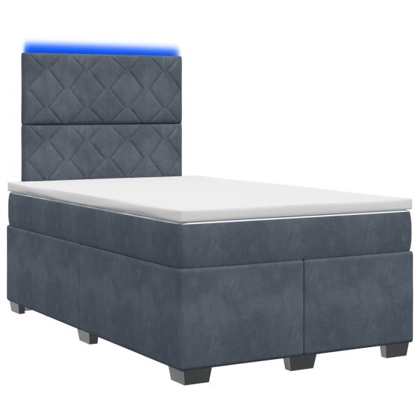 Boxspringbett mit Matratze Dunkelgrau 120 x 190 cm Samt