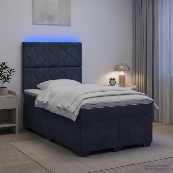 ARDEBO.de - Boxspringbett mit Matratze Dunkelgrau 120 x 200 cm Samt